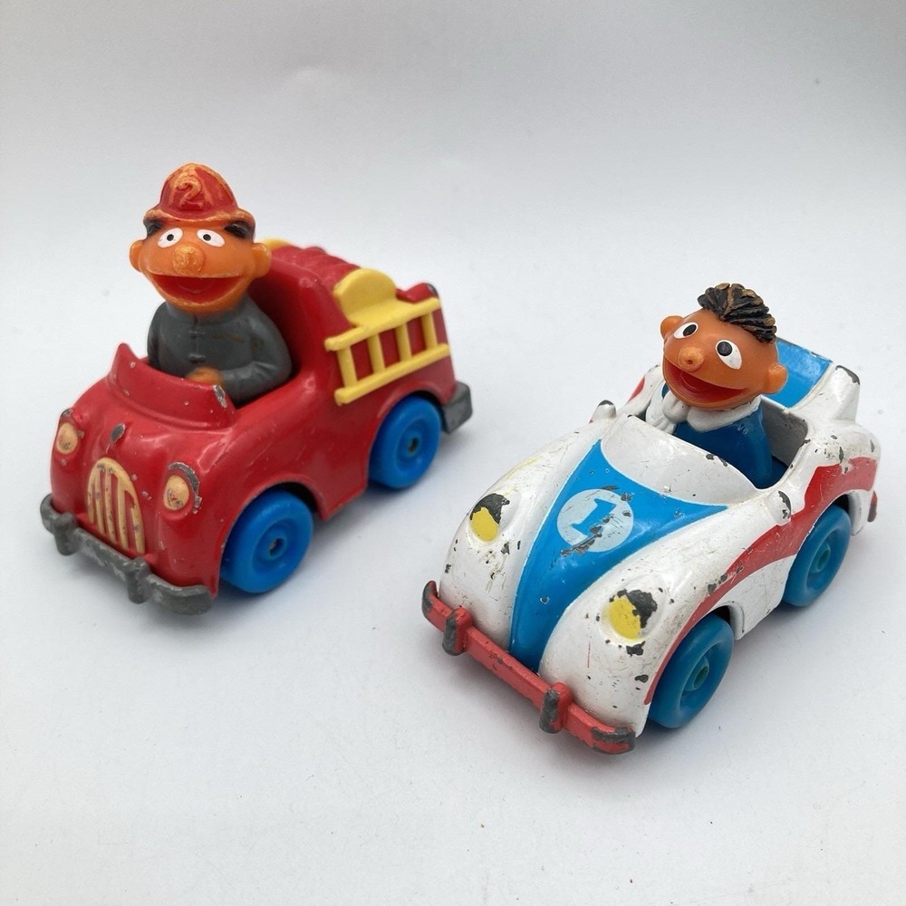 Vtg Sesame Street Bert Ernie Die-Cast Vehicle 1980s Playskool Car & Truck Lot #6